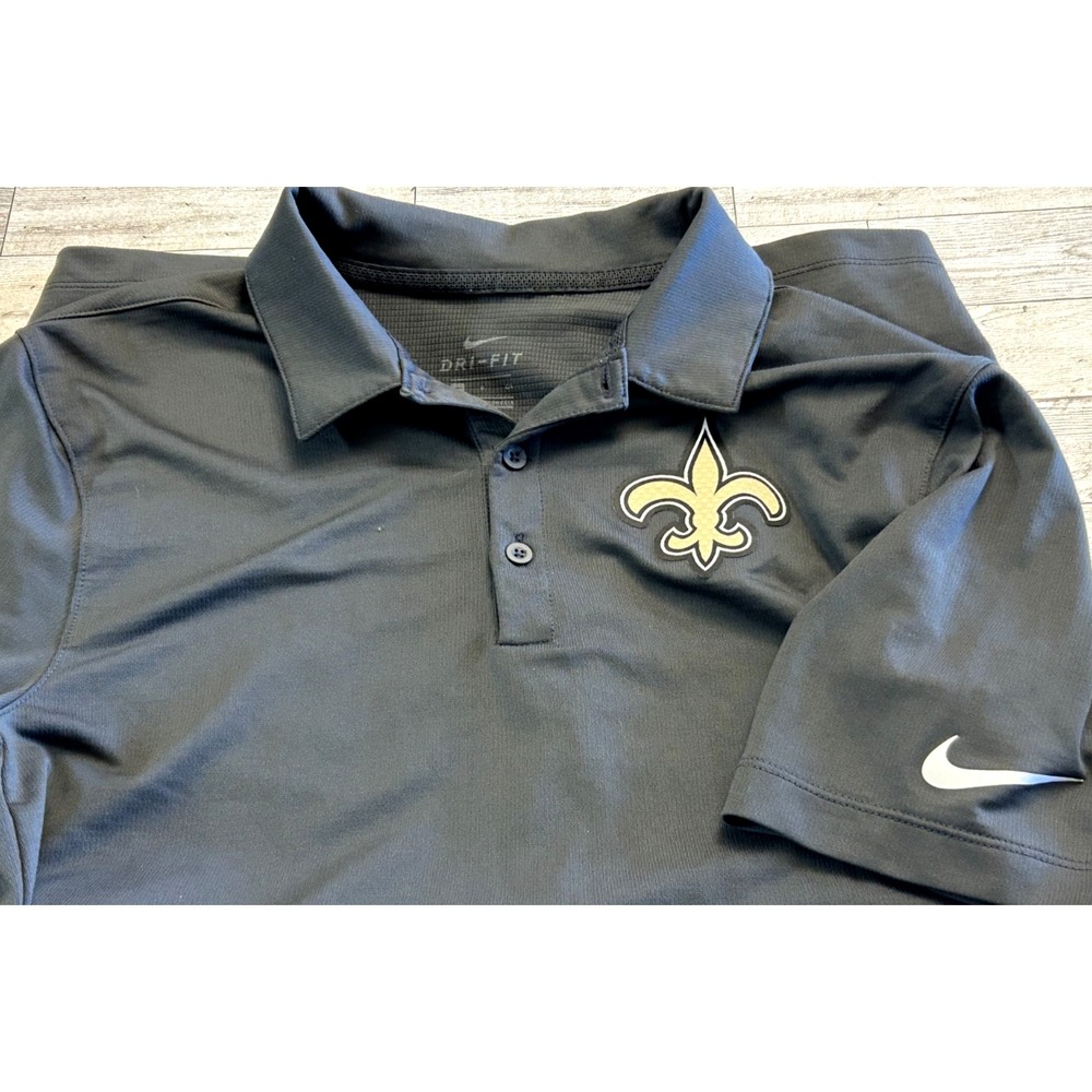 Nike‎ Dri-Fit NFL New Orleans Saints Gray Polo Shirt SMALL